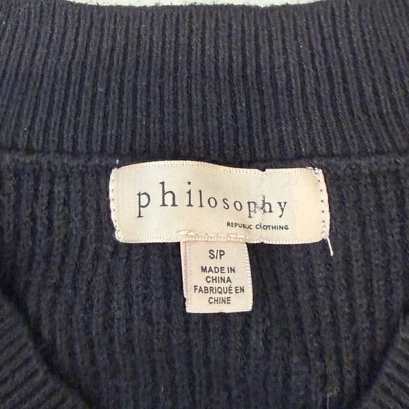Philosophy Black Viscose Pullover V Neck - Picture 2 of 3